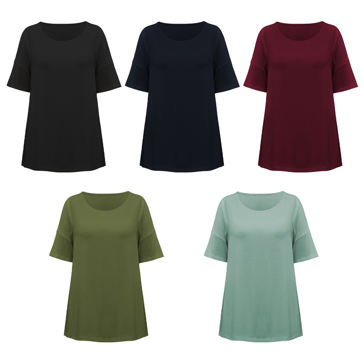 Different Colors Women Plus Size Blank Tee Women Oversized Plain T Shirt 5XL