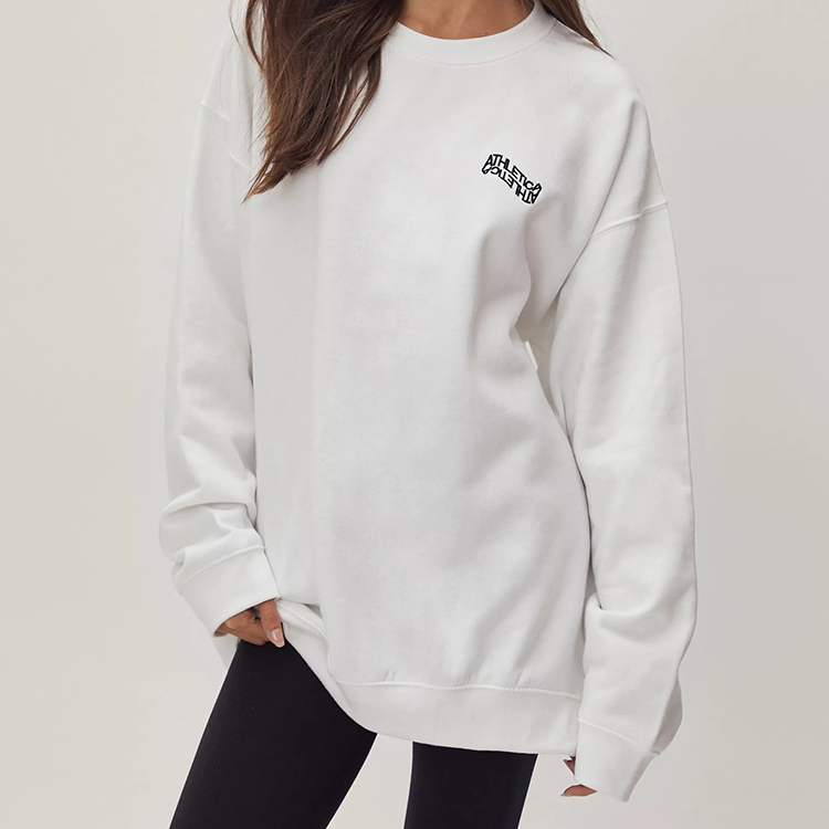 Heavy Cotton Unisex Crew Neck Jumper Sweatshirt with Customized Logo Embroidery